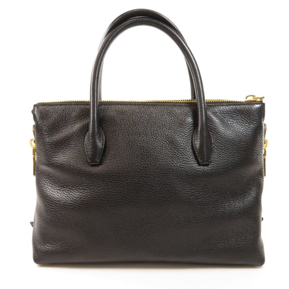 Miu Miu Tote Calfskin Bag Motif Black